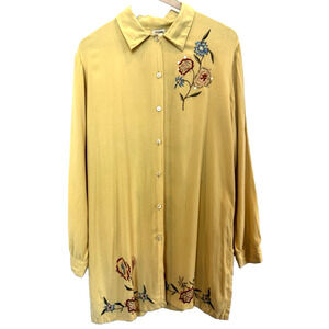 VTG Anthony Original Womens Floral Embroidered Cottagecore Tunic Size L Granny